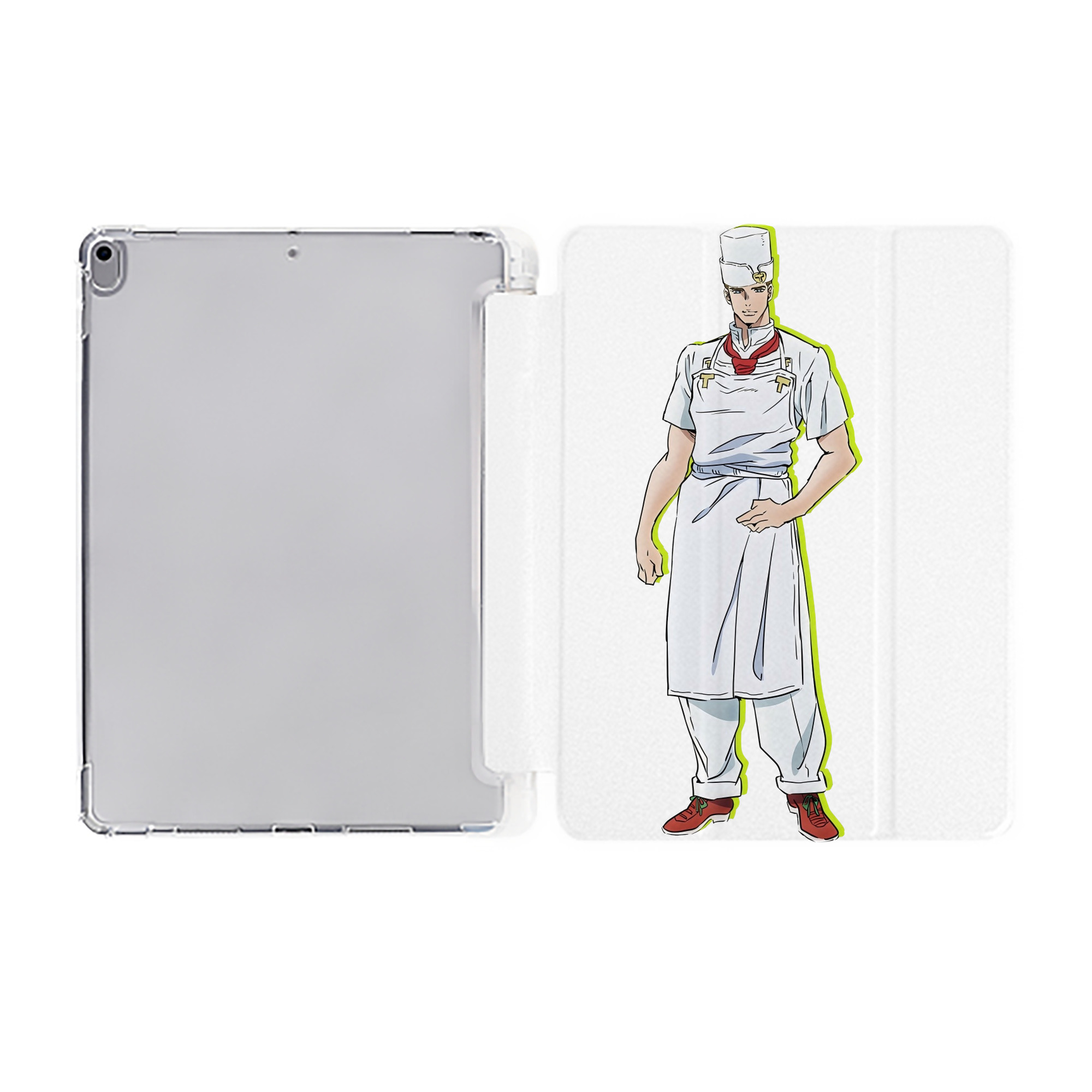 （画像用） ジョジョの奇妙な冒険 Tonio Trussardi JoJo's Bizarre Adventure トニオ?トラッサルディ IPad ケース ペン収納付き 三つ折りスタンド PUレザー×シリコン 対応機種9.5/10.5/10.9インチ